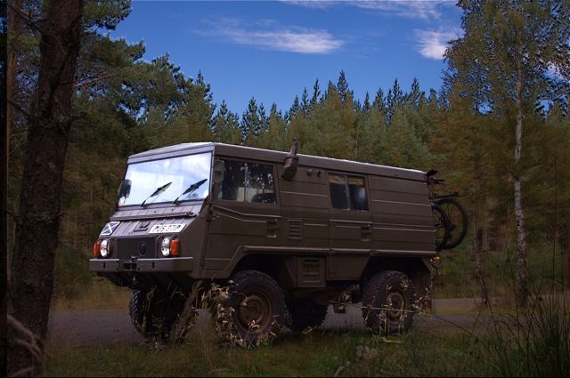 Pinzgauer with it's new bike carrier